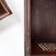 Pair of vintage wooden planters with woven rattan panels - 1970s