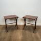 Pair of Mahogany Side Tables with X-shaped Legs. French Work. Circa.