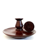 Scandinavian teak hand candle holder