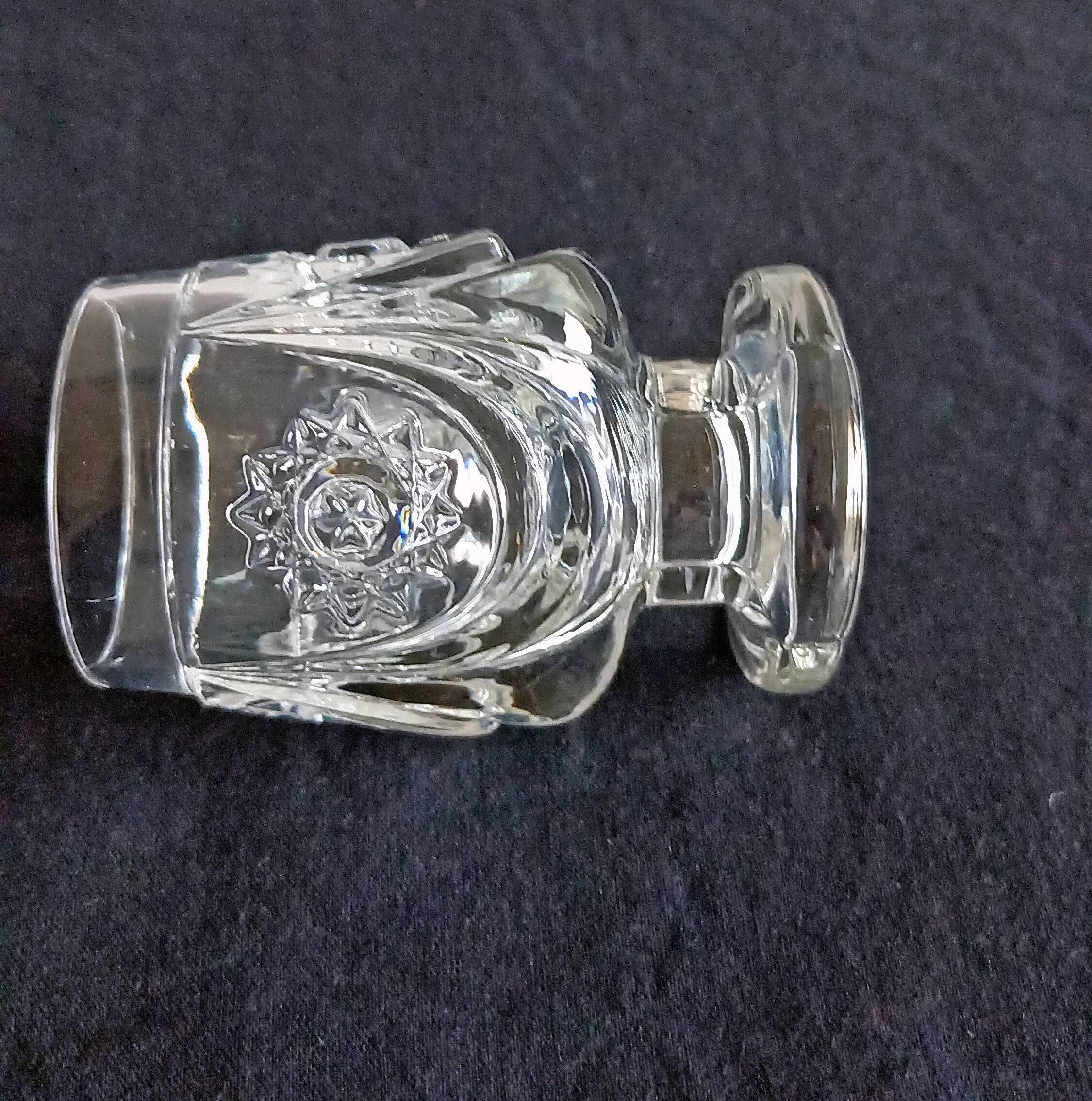 4 antique to digestive glasses in cut crystal and molded crystal decorated