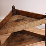 Small corner cabinet in oak, popular Burgundy work from the 19th century.