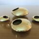 Series of 4 Scandinavian "pebble" ashtrays in bronze 70s