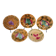 Set of 5 Sarreguemines slip dessert plates with fruit decoration
