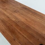 Teak farmhouse table with spindle legs