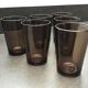 Set of 6 glasses glasses Vereco smoked brown color