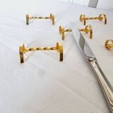 12 Vintage Cutlery Holders or Knife Holders in Gold Metal
