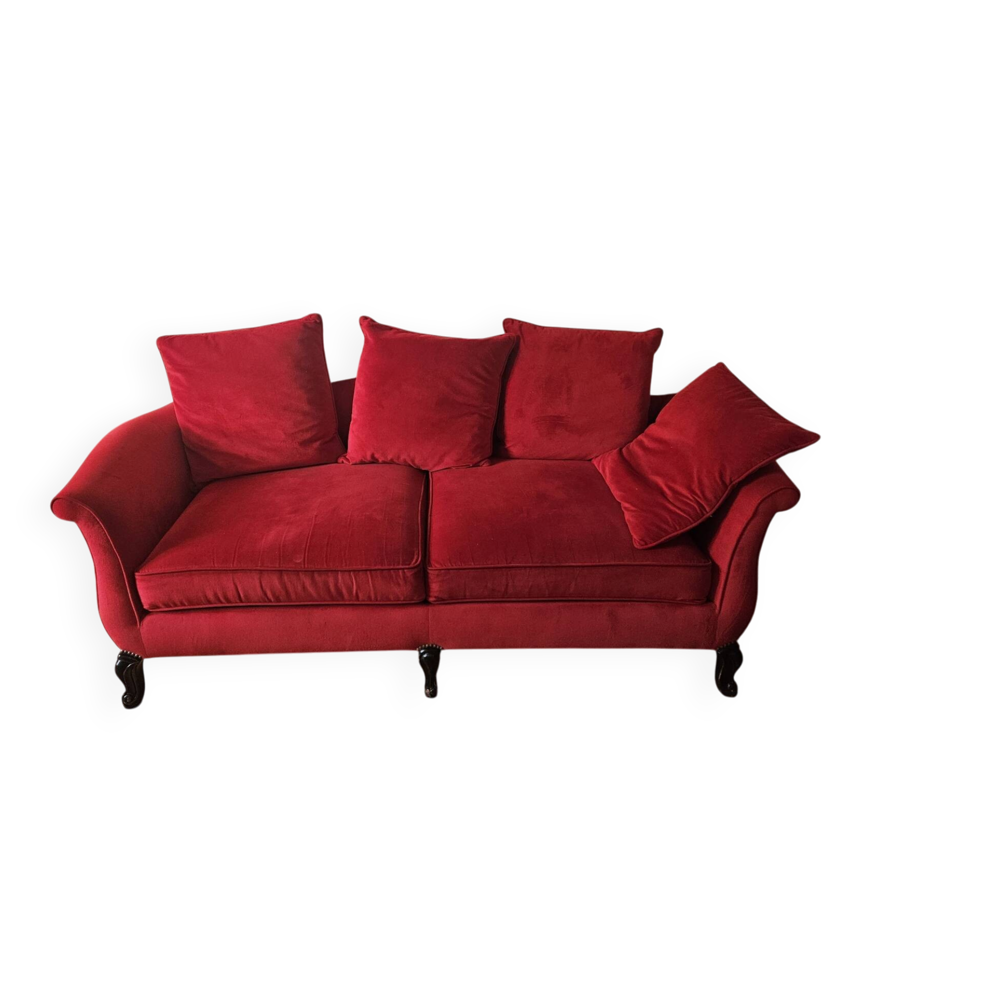 Three-seater sofa Verneuil and red armchair sofa Solenne