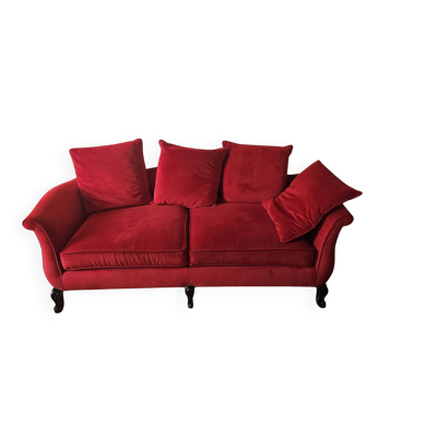 Canapé 3 places Verneuil et fauteuil canapé Solenne rouge