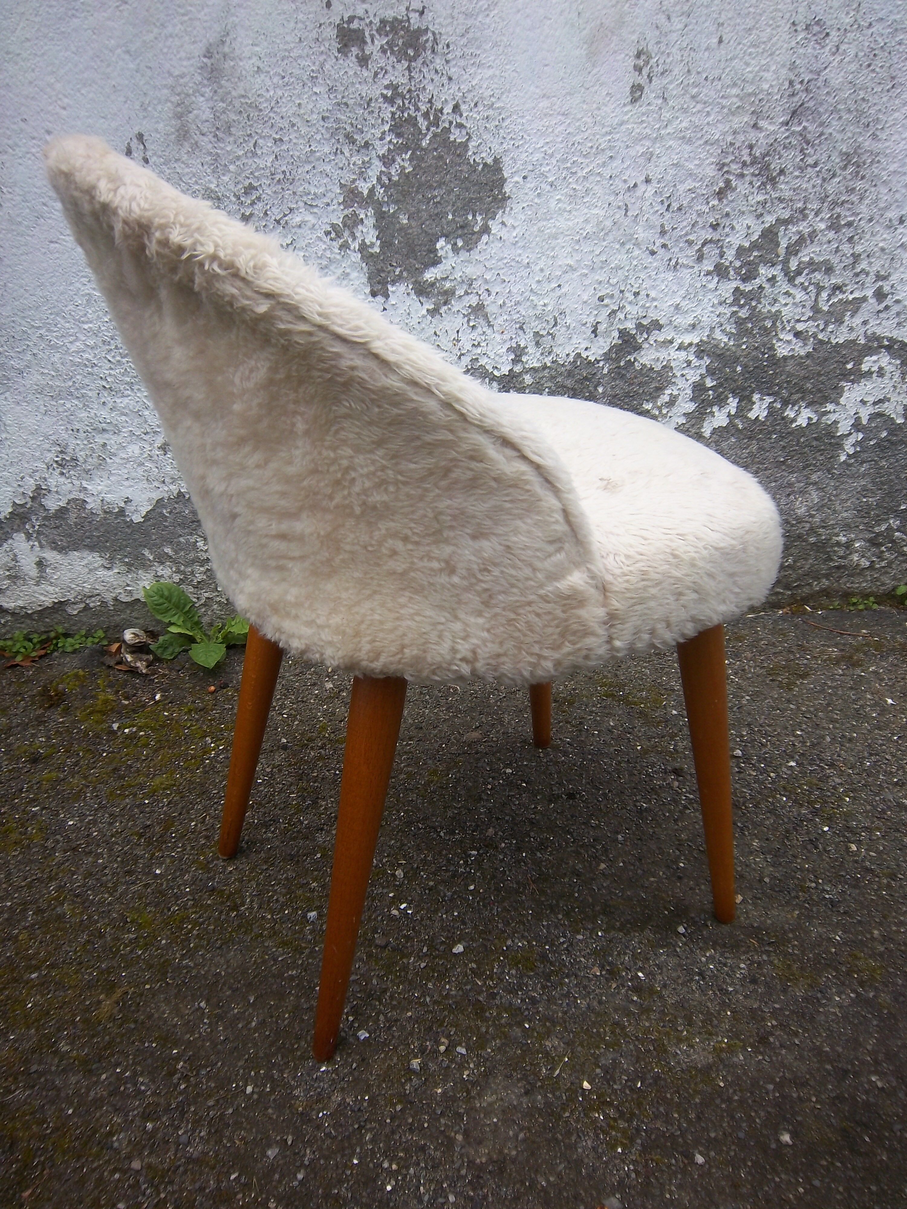 Faux fur beige of 1960 Office Chair