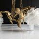 Vintage chandelier with cherubs and frosted glass flowers.