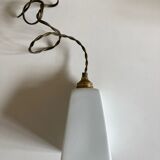 Modernist art deco bathroom pendant lamp in opaline