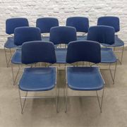 Chaises de salle à manger empilables minimalistes Matrix Krueger par Thomas Tolleson années 70