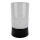 White cylindrical Art Deco chandelier RAAK with black support.
