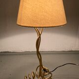 Lampe vintage ondulée de forme libre, abat-jour bouclé