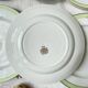 6 Assiettes plates vintage Française Orchies "VILLARS" 1950 blanche verte dorée