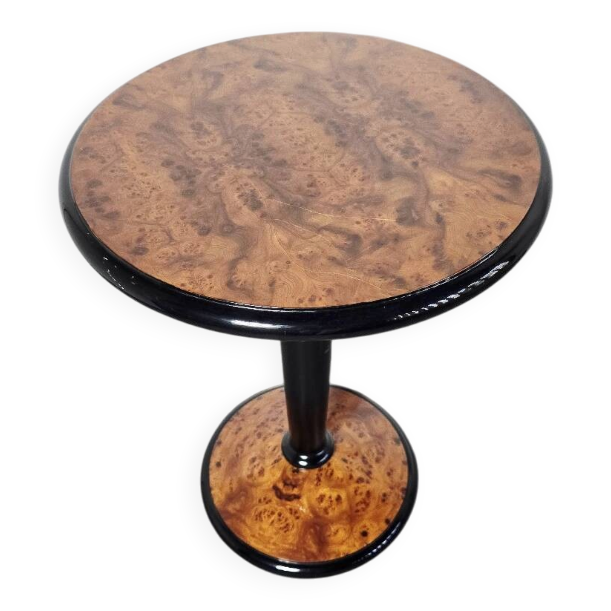 Table d'appoint en noyer et bois ébène de style Art Déco
