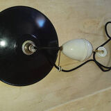 Black and white enamelled metal suspension