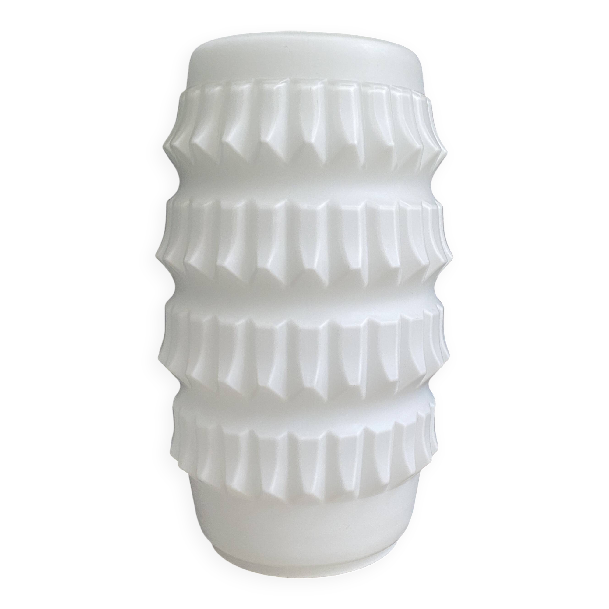 White glass Brutalis pendant lamp 1960s