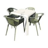 Table set and 4 garden chairs