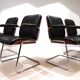 Set of 4 Martin Stoll Leather Dining/Conference Chairs by Professor Karl Dittert