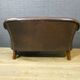 Vintage leather 2-seater sofa in dark brown