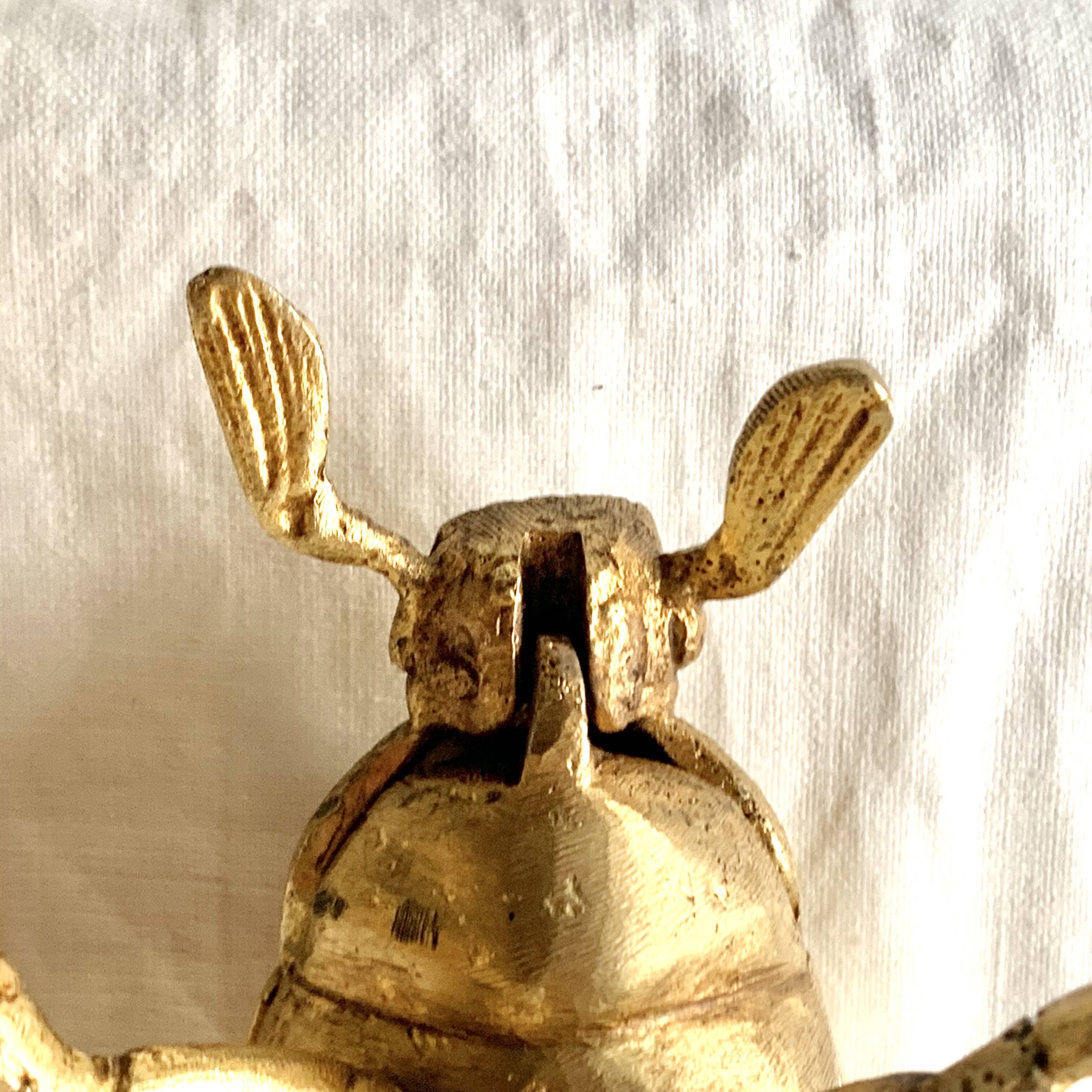 Vintage golden brass scarab