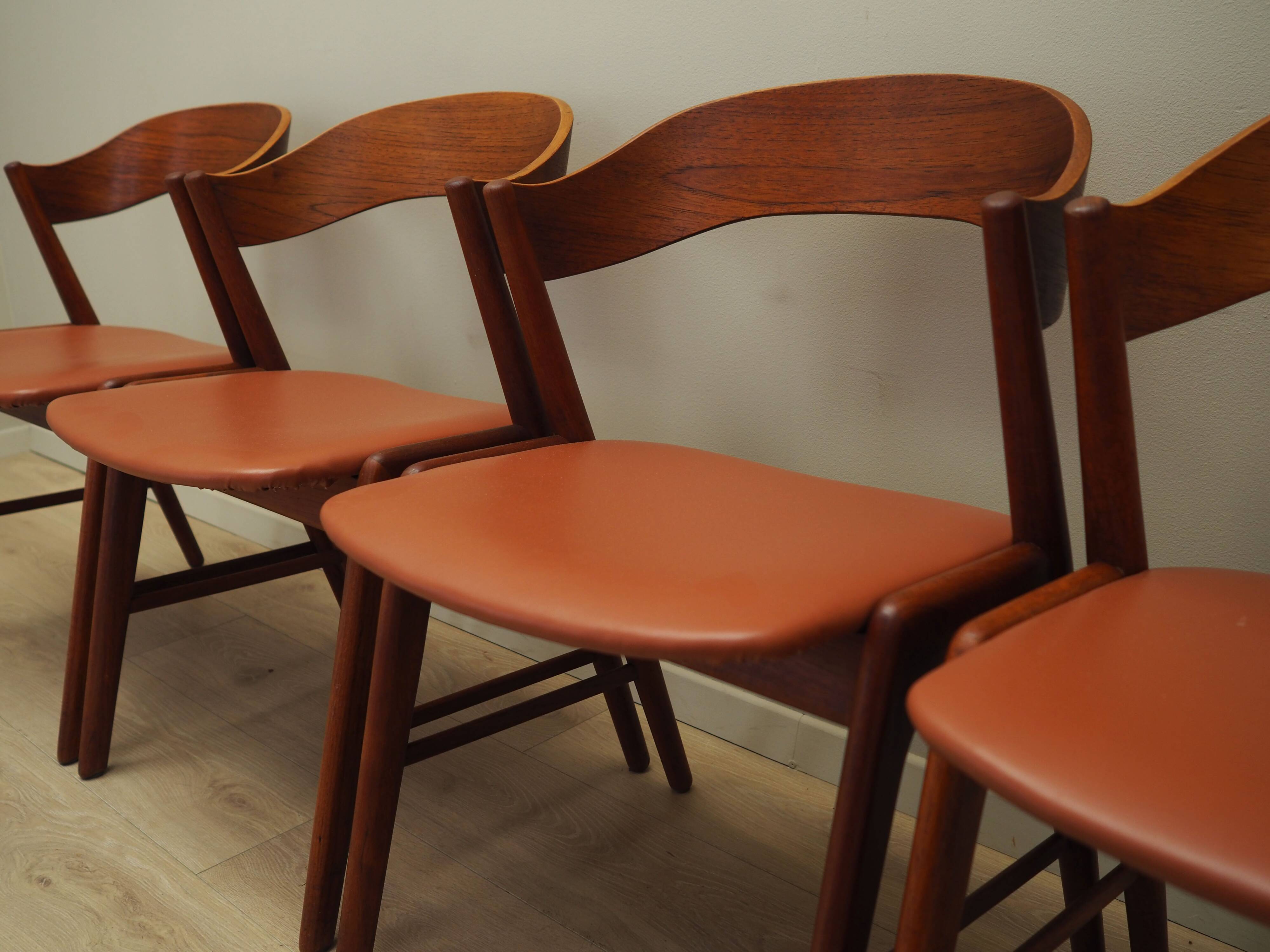 Set of four teak chairs, Danish design, 1970s, manufacture: Korup Stolefabrik