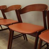 Set of four teak chairs, Danish design, 1970s, manufacture: Korup Stolefabrik