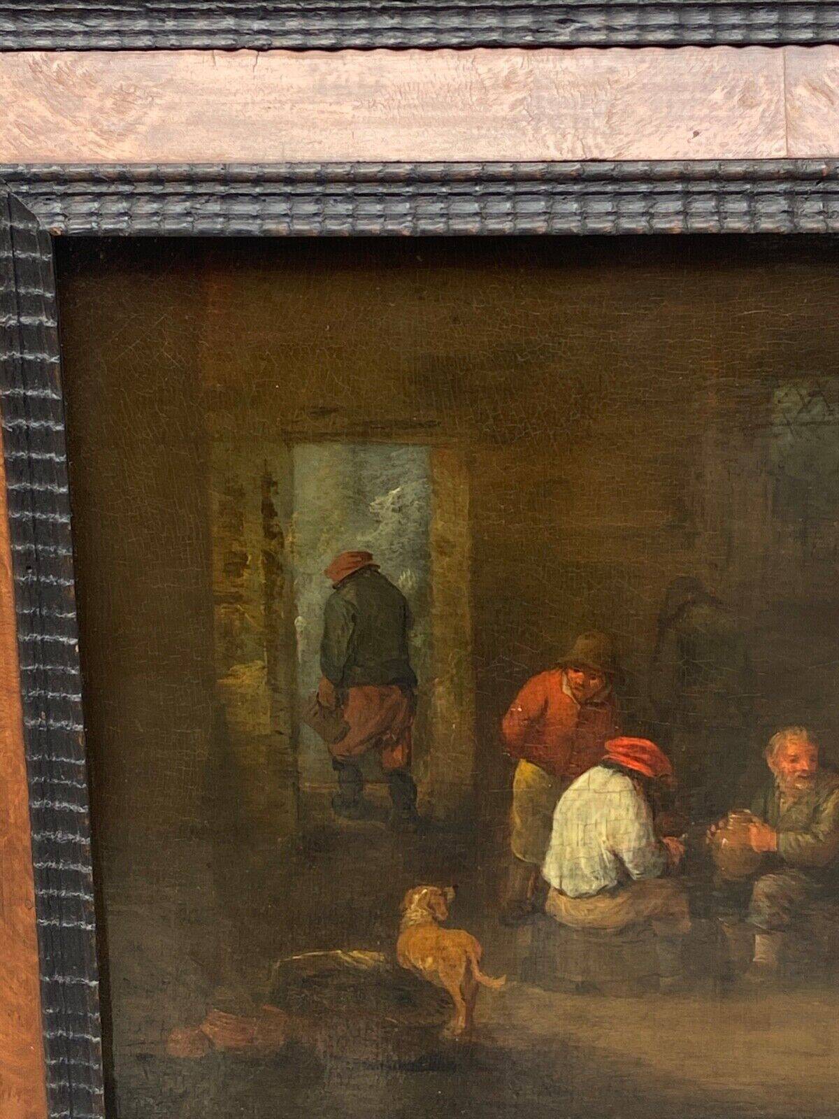 Oil on panel Dutch interior scene Flemish school 19th century