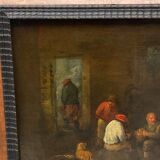 Oil on panel Dutch interior scene Flemish school 19th century