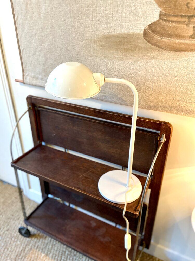 White metal desk lamp