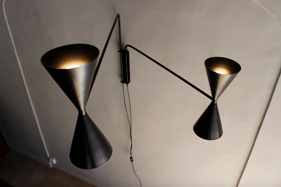 Wall lamp "bat light" with 2 arms designed by Juanma Lizana