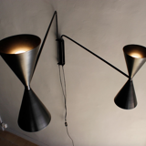 Wall lamp "bat light" with 2 arms designed by Juanma Lizana