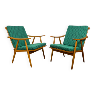 Pair of boomerang armchairs by Ton 1960
