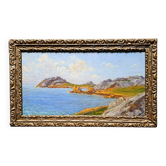Post-Impressionist painting by Louis VALLET, oil on cardboard, Norman seascape.