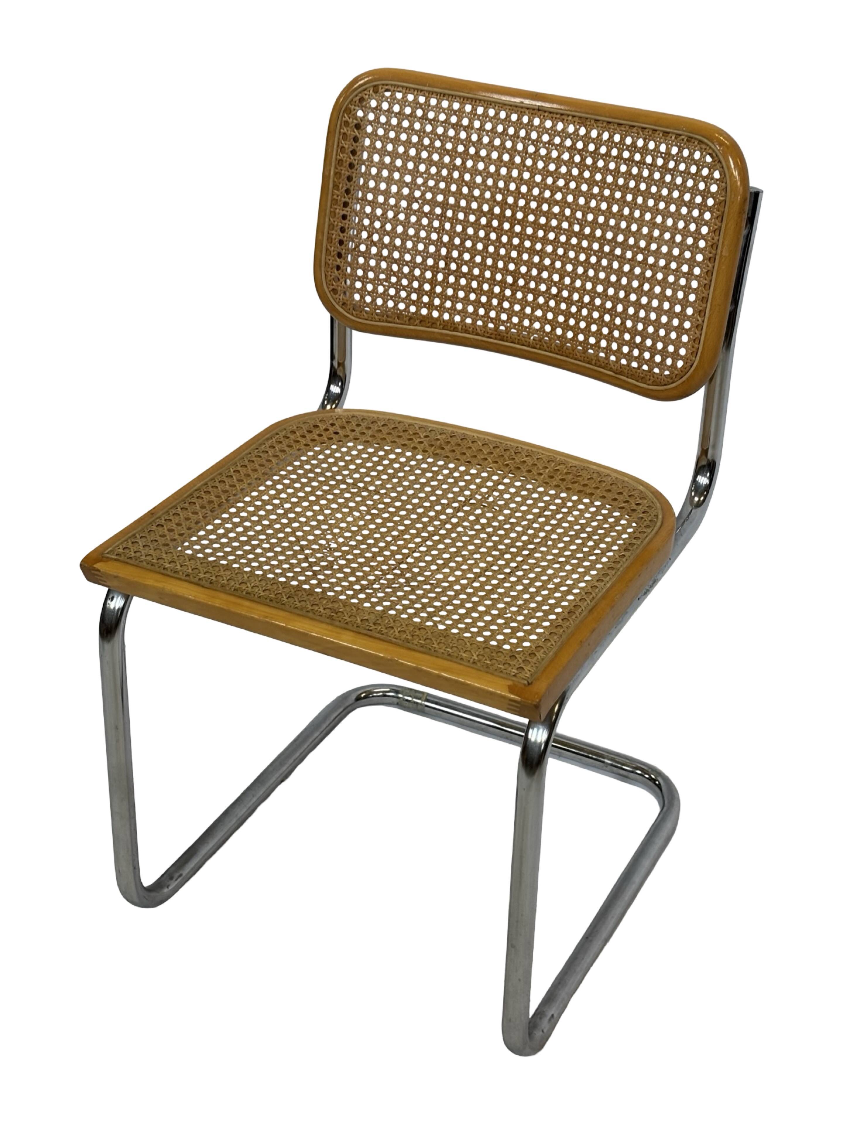 Set of 4 chairs Cesca B32 designed by Marcel Breuer design made in Italy