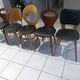 Suite of 6 chairs by Bistrot Baumann mismatched model Ant, Mondor, Seagull and Max Bill