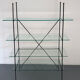 Étagère vintage moderniste en métal et verre design francais année 50