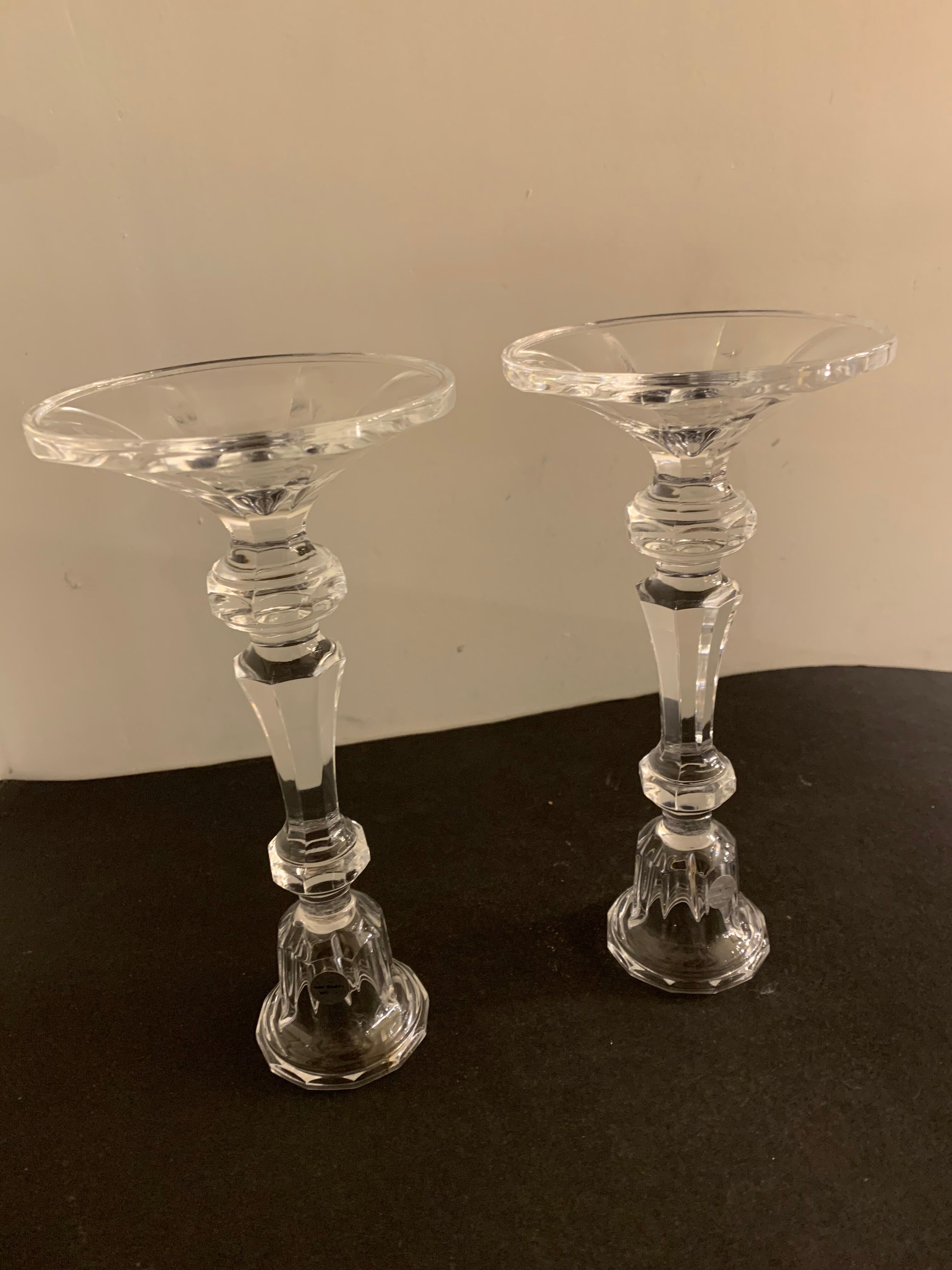 Pair of Arques crystal candlesticks