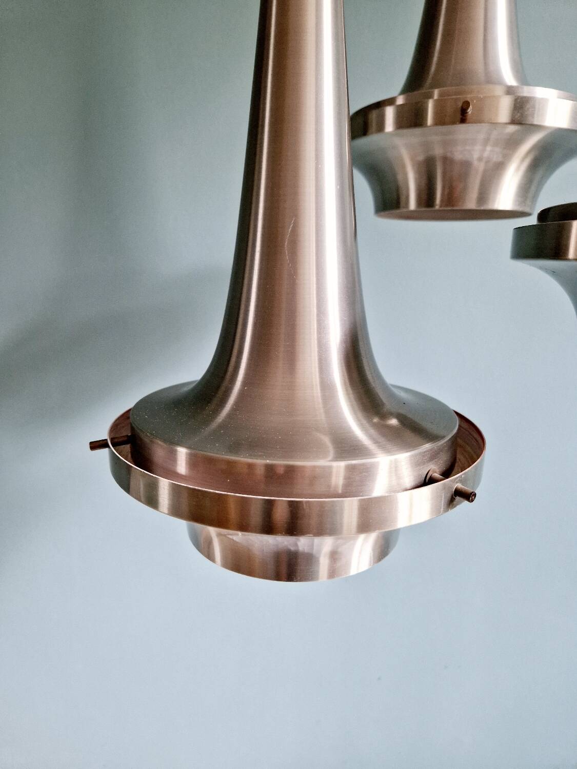 Lustre cascade Space Age en aluminium brossé, années 1960-70
