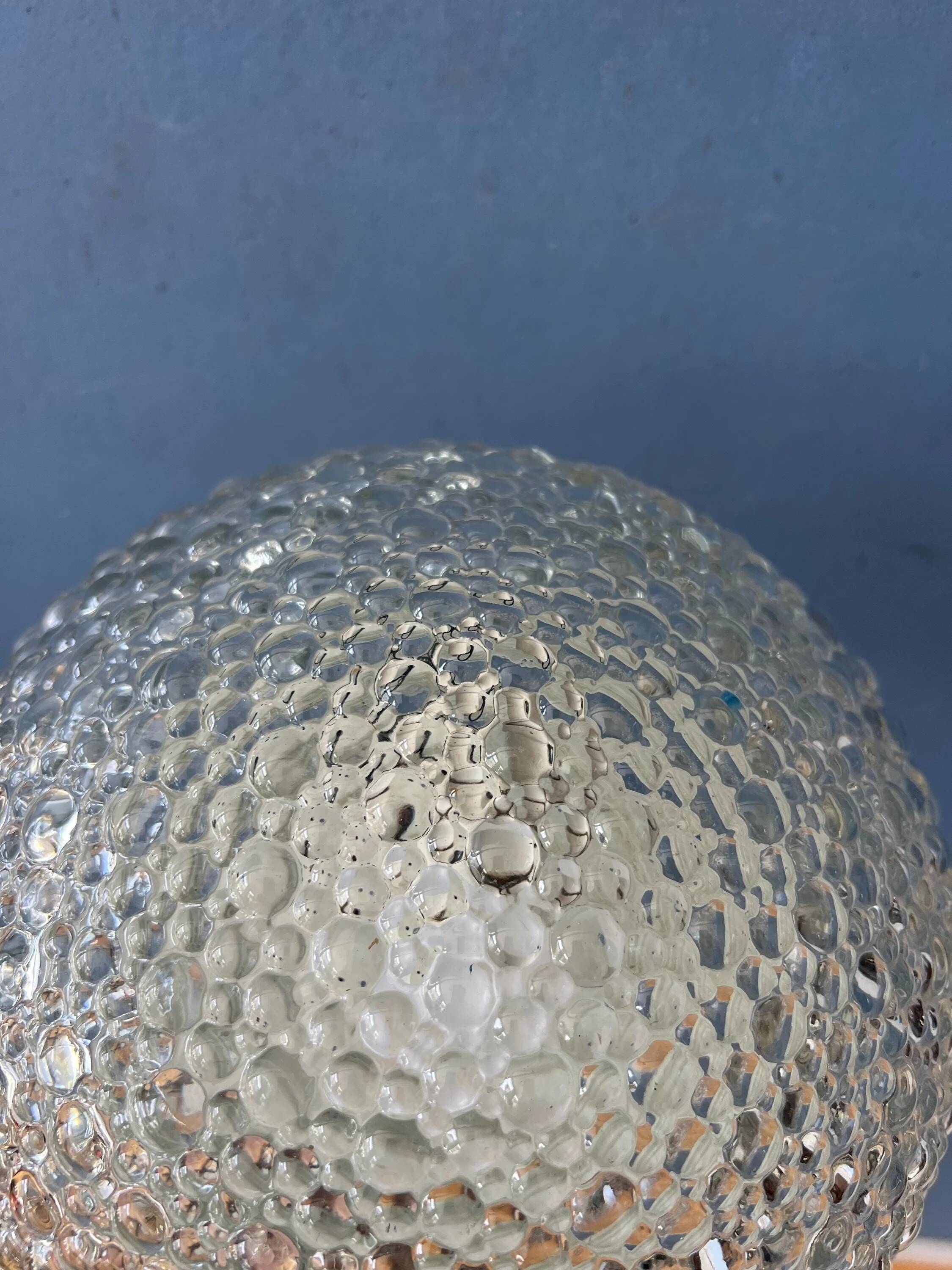Vintage glass ceiling light by Helena Tynell for Glashütte Limburg