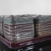 Vintage Set in Glazed Ceramic – 4 Bowls & Tray – Style
