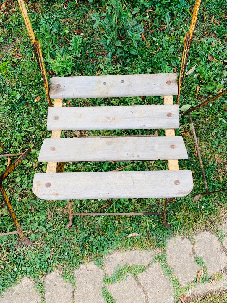 Set of 4 folding garden chairs