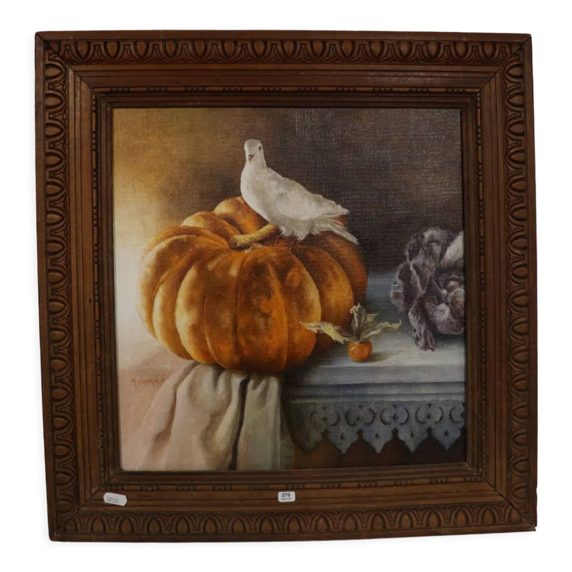 Oil on canvas signed-still life