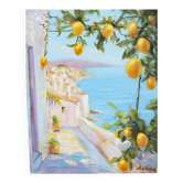 Tableau à l'huile d'une vue sur la mer.