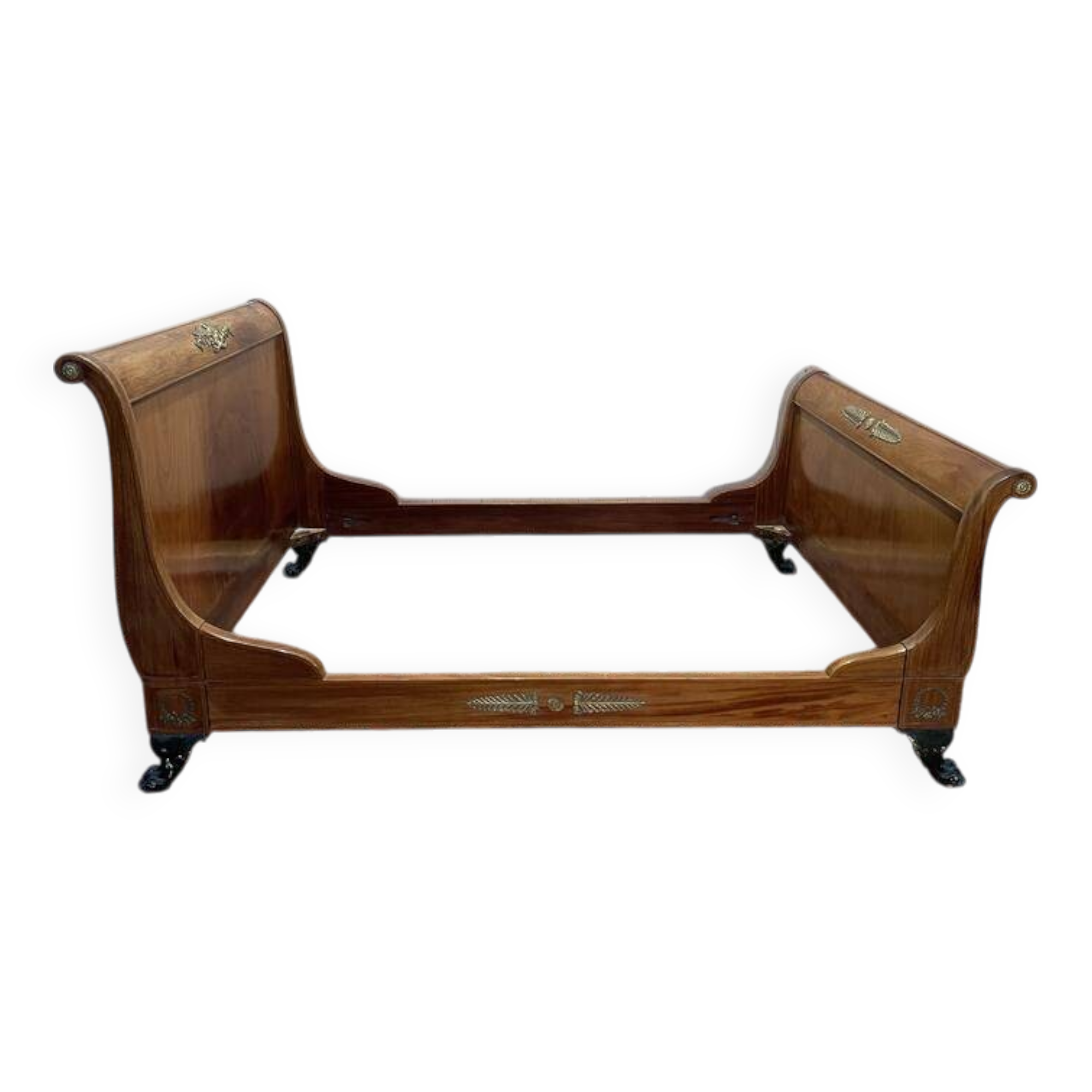 Mahogany and bronze empire bed