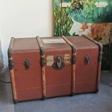 Grande malle de voyage ancienne bois