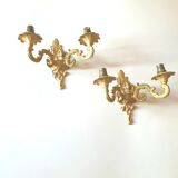 Paire d'appliques en bronze doré XXe