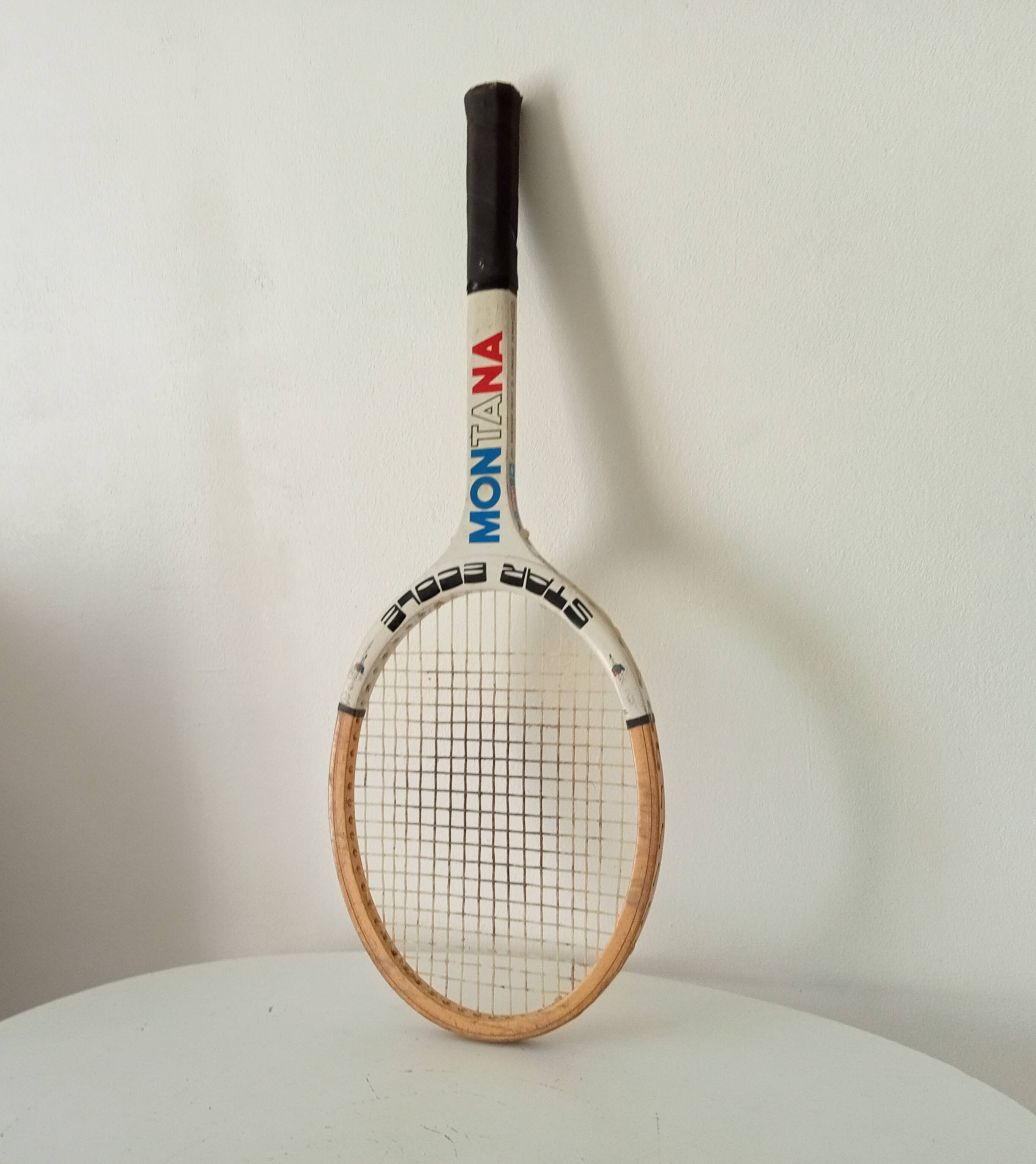 Vintage wooden tennis racket Montana