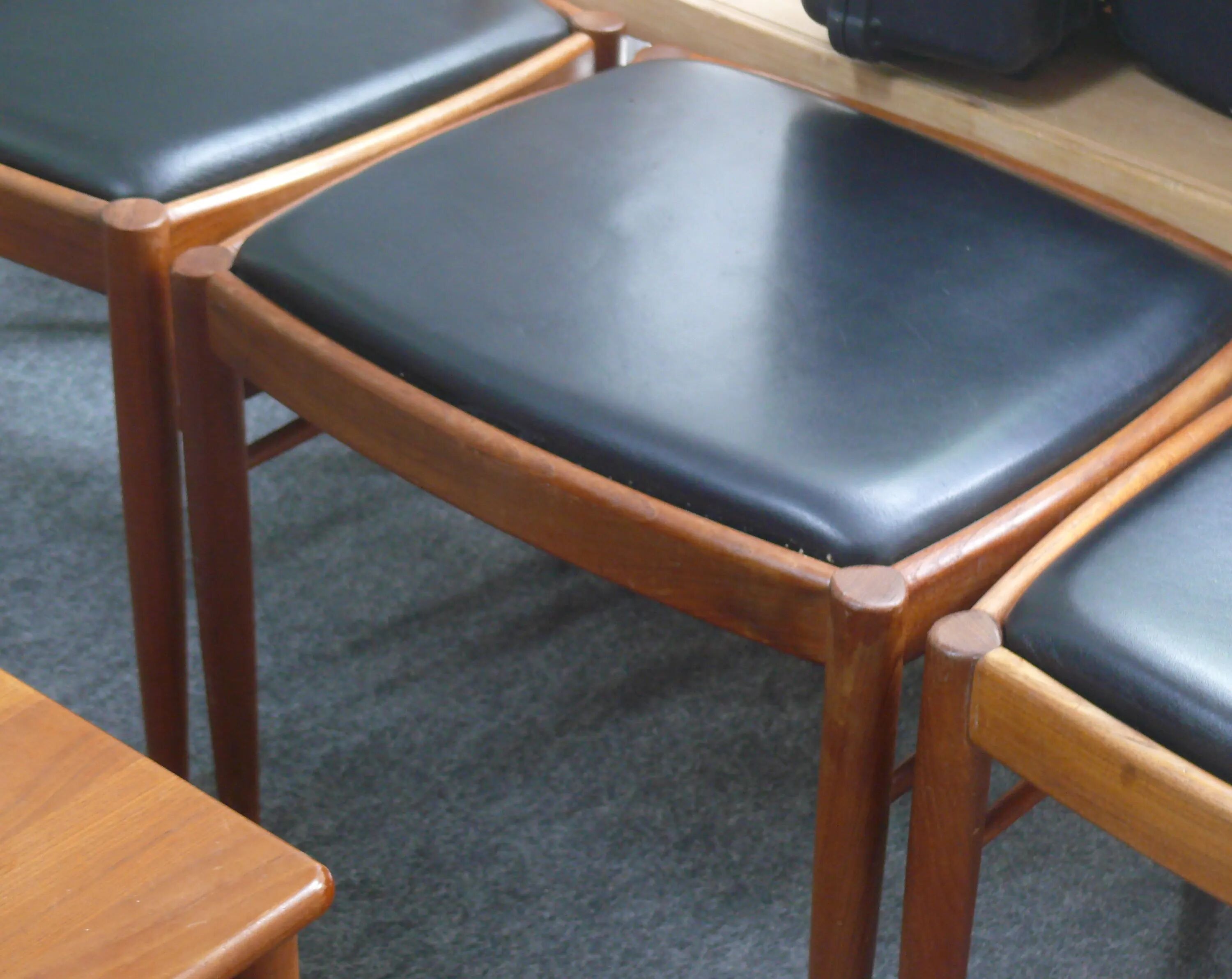 Ottoman - Stool, Teak - Artificial Leather, H.W. Klein for Bramin, Denmark - 1960s